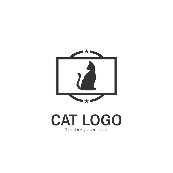 Diseño de vectores de logotipo Cat. plantilla de logotipo gato moderno aislado sobre fondo blanco — Archivo Imágenes Vectoriales