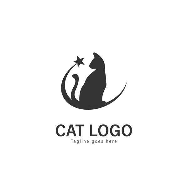 Gatto logo vettoriale design. modello moderno logo gatto isolato su sfondo bianco — Vettoriale Stock