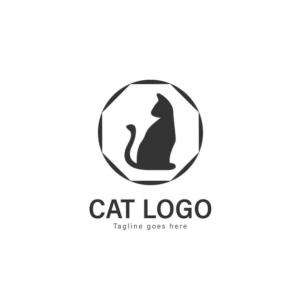 Kat logo vector ontwerp. moderne kat logo sjabloon geïsoleerd op witte achtergrond — Stockvector