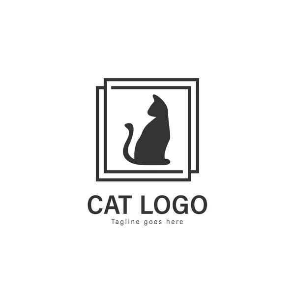 Gatto logo vettoriale design. modello moderno logo gatto isolato su sfondo bianco — Vettoriale Stock