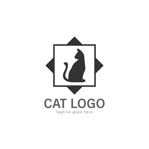 Gatto logo vettoriale design. modello moderno logo gatto isolato su sfondo bianco — Vettoriale Stock