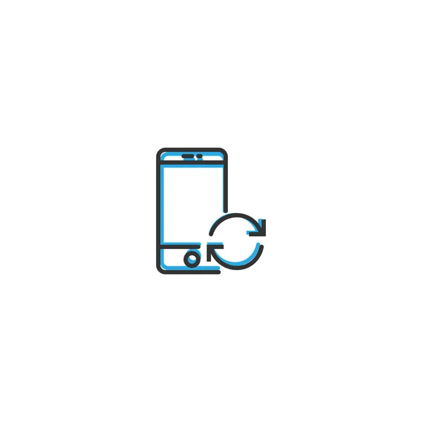 Design de ícone de telefone inteligente. Ilustração vetorial de linha de ícone de interação — Vetor de Stock