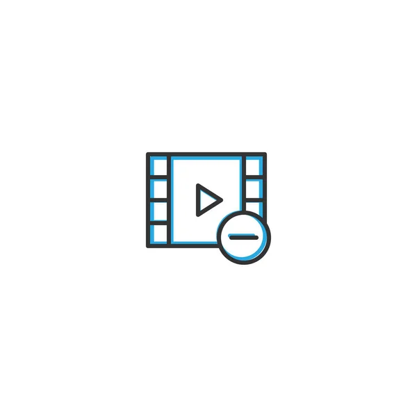 Videoplayer-Icon-Design. Interaktion Symbol Linie Vektor Illustration — Stockvektor