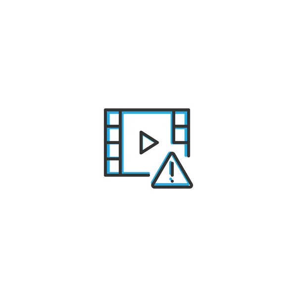 Diseño del icono del reproductor de vídeo. Icono de interacción línea vector ilustración — Vector de stock
