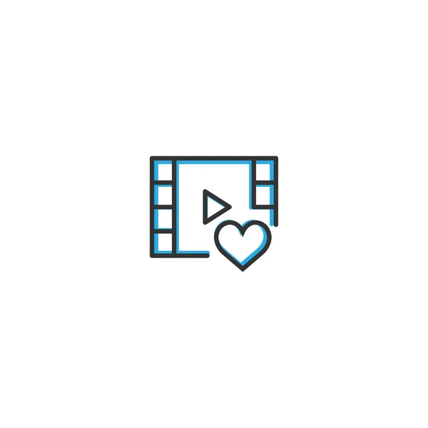 Videoplayer-Icon-Design. Interaktion Symbol Linie Vektor Illustration — Stockvektor