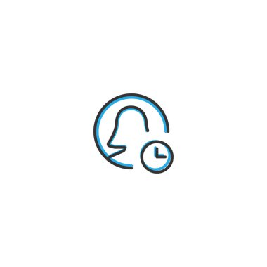 Kullanıcı simgesi tasarım. Etkileşim simgesi çizgi vektör çizim