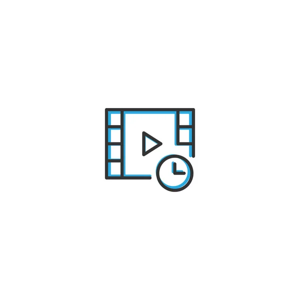 Video Player ikon design. Interaktion ikonen linje vektorillustration — Stock vektor