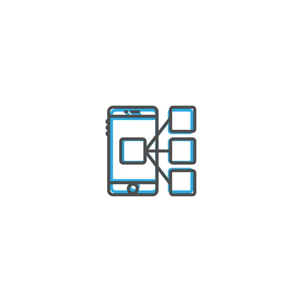 Inteligentny telefon ikona projektu. Ilustracja wektorowa linii ikona obrotu — Wektor stockowy