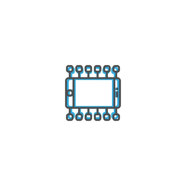 智能手机图标设计。营销图标线向量例证 — 图库矢量图片