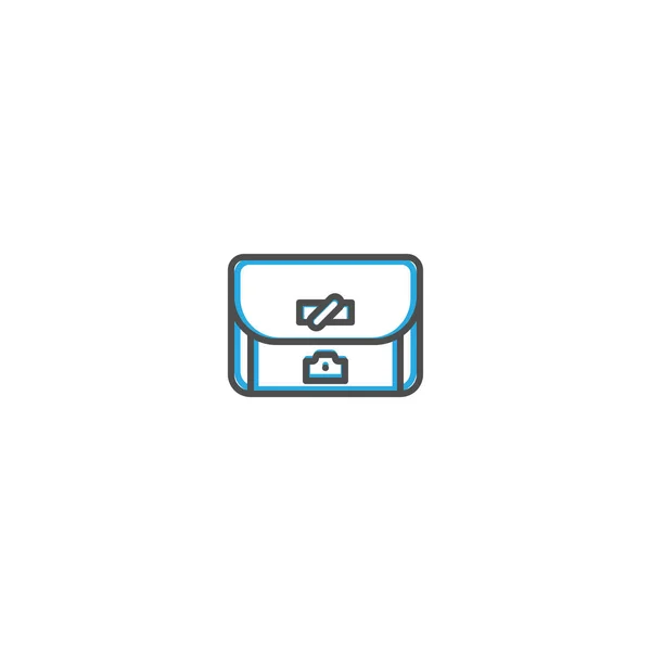 Diseño de icono de bolsa. Icono de fotografía y vídeo línea vector ilustración — Vector de stock