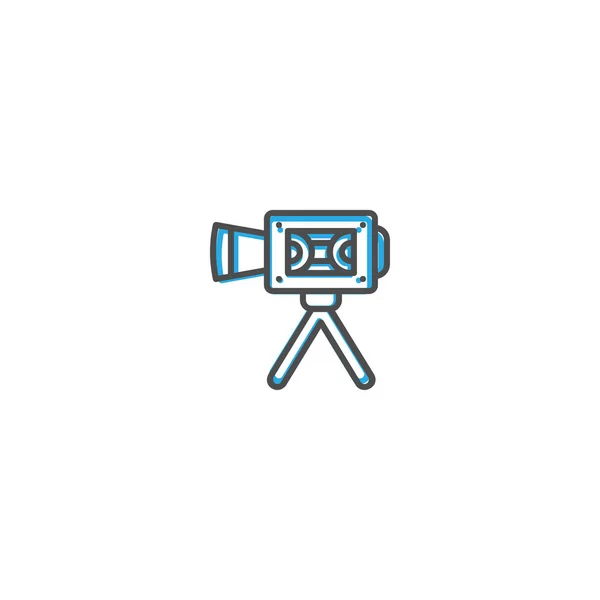 Design der Videokamera-Symbole. Fotografie und Video Icon Line Vektor Illustration — Stockvektor