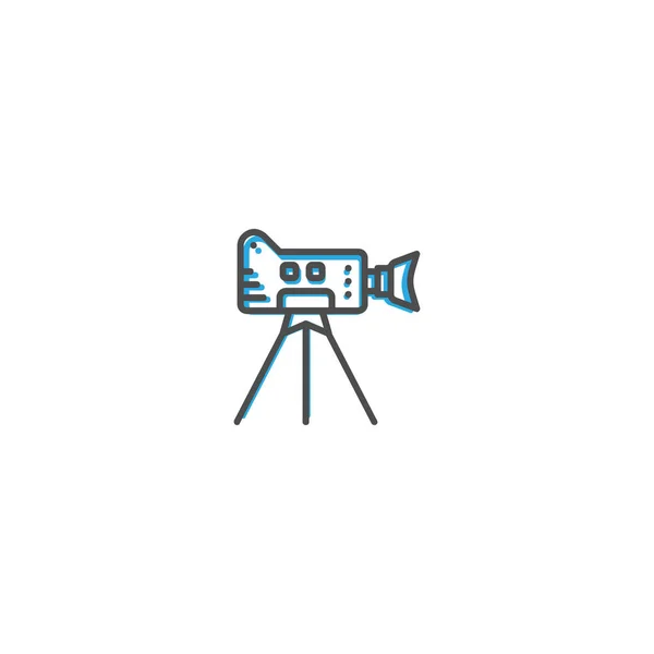 Videó kamera ikon tervezés. Fotó és videó ikon vonal vektor illusztráció — Stock Vector