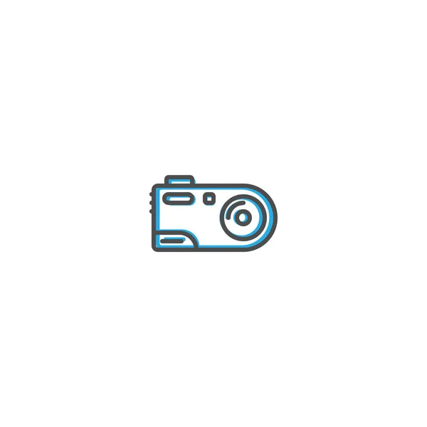 Digitalkamera-Icon-Design. Fotografie und Video Icon Line Vektor Illustration — Stockvektor