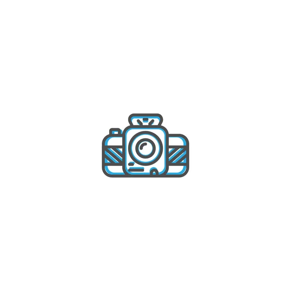 Дизайн піктограми фотоапарата. Фотографія та відео значок лінії Векторні ілюстрації — стоковий вектор