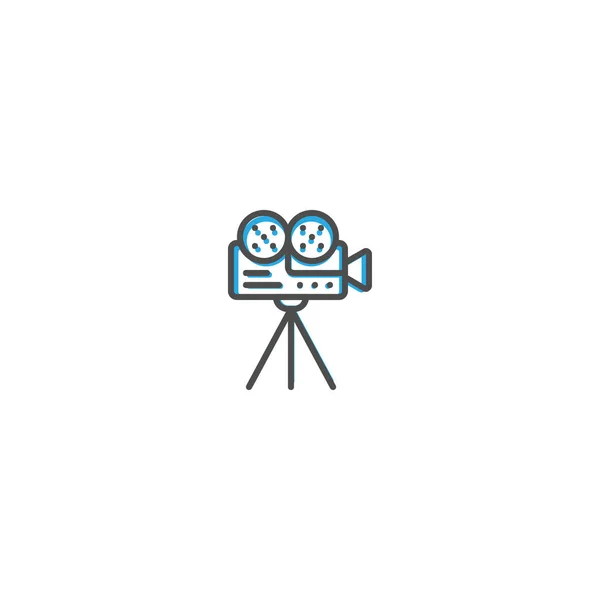 Design der Videokamera-Symbole. Fotografie und Video Icon Line Vektor Illustration — Stockvektor