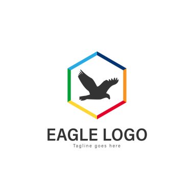 Kartal logo vektör tasarımı. Beyaz arka plan üzerinde izole modern kartal logo şablonu