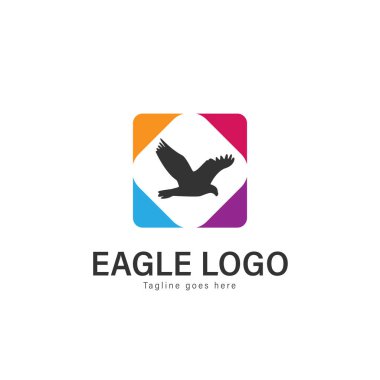 Kartal logo vektör tasarımı. Beyaz arka plan üzerinde izole modern kartal logo şablonu