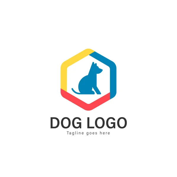 Vector hond embleemontwerp. moderne hond logo sjabloon geïsoleerd op witte achtergrond — Stockvector