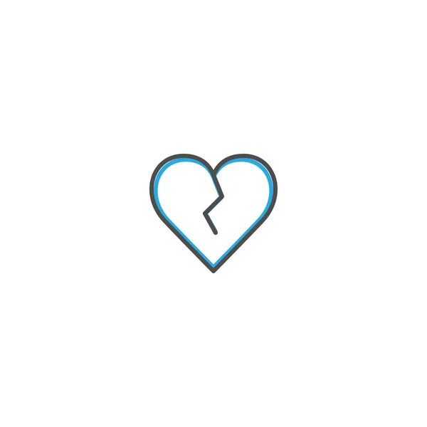 Kırık kalp simgesi tasarım. Yaşam tarzı simge vektör çizim — Stok Vektör
