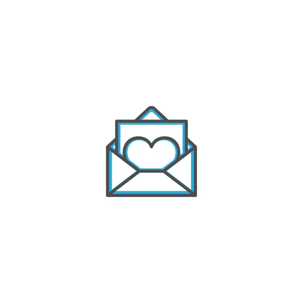Lettera d'amore Icona Design. Stile di vita icona vettoriale illustrazione — Vettoriale Stock