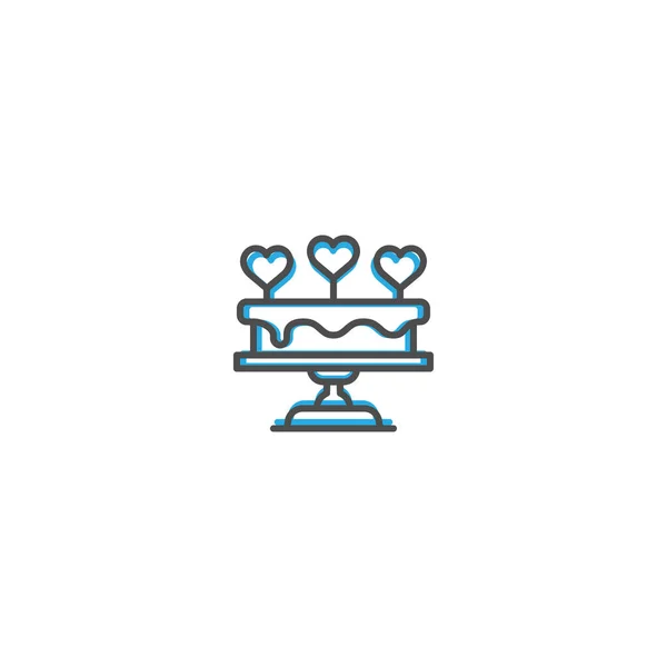 Gâteau de mariage Icône Design. Illustration vectorielle icône de style de vie — Image vectorielle