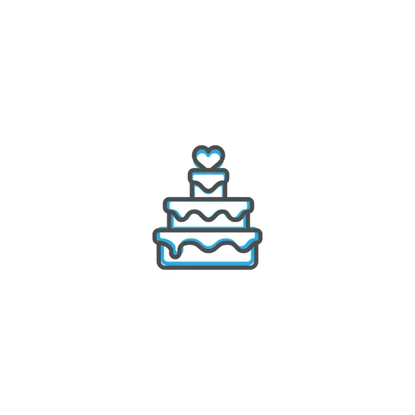 Gâteau de mariage Icône Design. Illustration vectorielle icône de style de vie — Image vectorielle