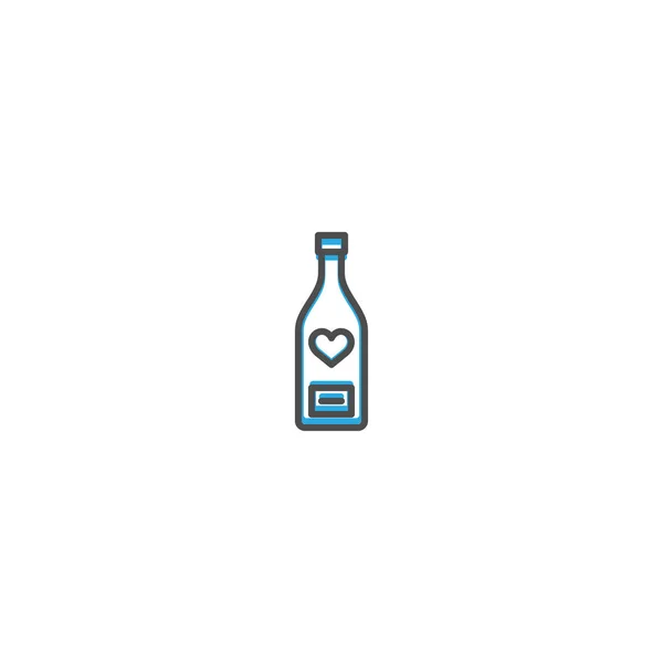 Weinflaschen-Ikone Design. Lifestyle-Ikone Vektor-Illustration — Stockvektor