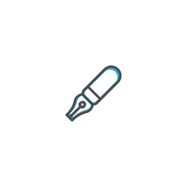 Füllfederhalter Icon Design. Schreibwaren-Ikone Vektor-Design — Stockvektor
