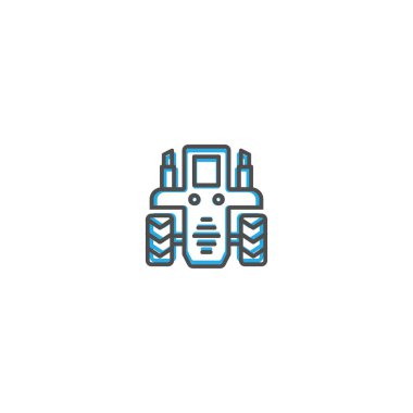 Traktör simgesi tasarım. Ulaşım simge vektör tasarımı