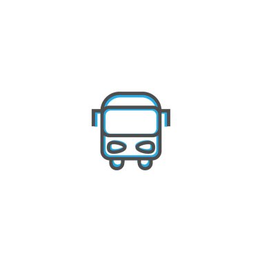 Otobüs simgesi tasarım. Ulaşım simge vektör tasarımı