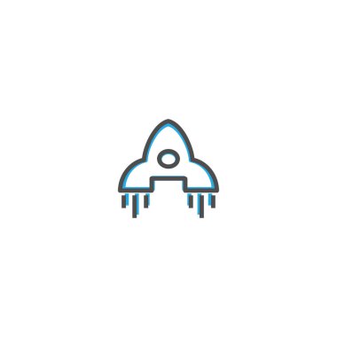 Roket gemisi simgesi tasarım. Ulaşım simge vektör tasarımı