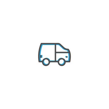 Van simgesi tasarım. Ulaşım simge vektör tasarımı