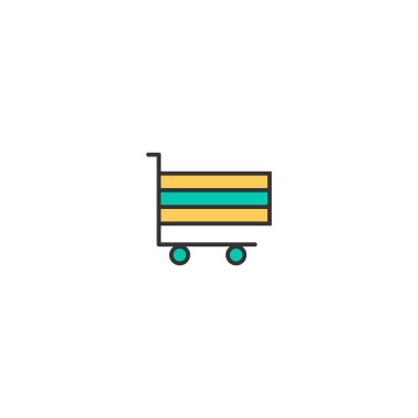 sepeti simgesini içini kaplamak çizmek. İş simge vektör tasarımı