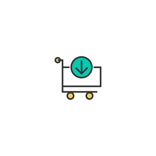 Warenkorb Icon Line Design. Vektor-Design für Unternehmensikone — Stockvektor