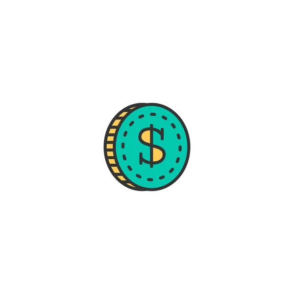 Coin icon line design. Business icon vector design — Stock Vector