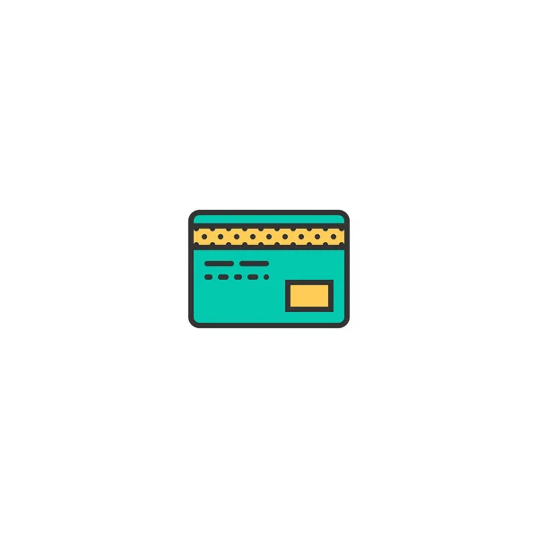 Kredi kartı simgesi içini kaplamak çizmek. İş simge vektör tasarımı — Stok Vektör