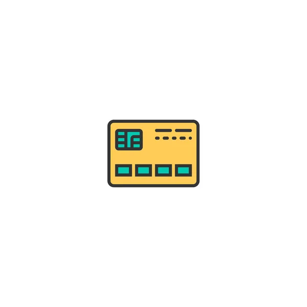 Hitelkártya ikon vonal design. Üzleti ikon vector design — Stock Vector