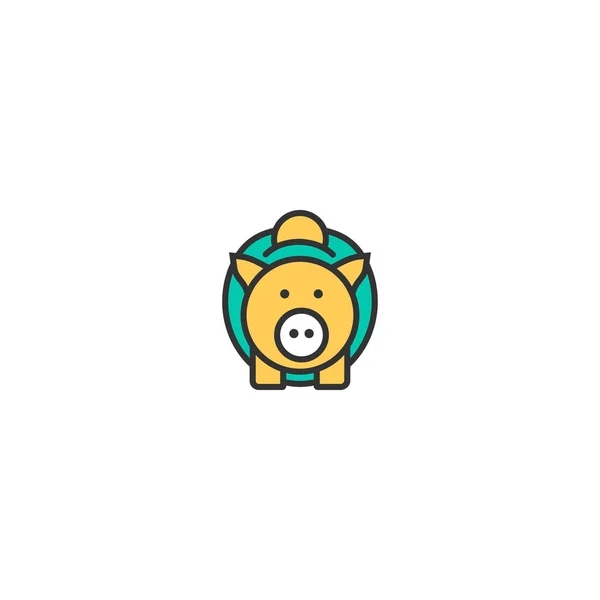 Piggy bank icon line design. Дизайн бизнес-иконок — стоковый вектор