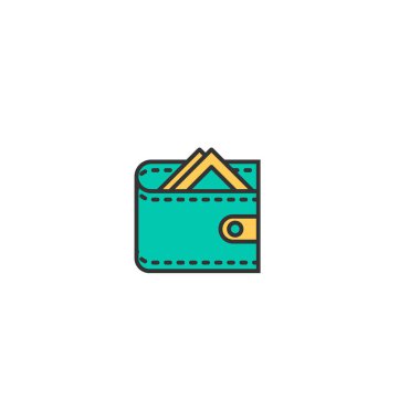 m-cüzdan simgesi içini kaplamak çizmek. İş simge vektör tasarımı