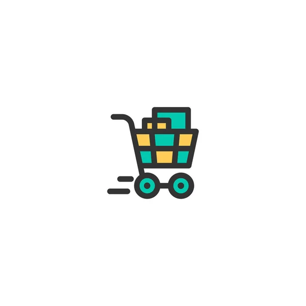 Diseño del icono del carrito de compras. diseño del vector icono de comercio electrónico — Vector de stock