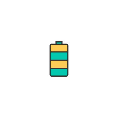 Pil simgesi tasarım. Temel simge vektör tasarımı