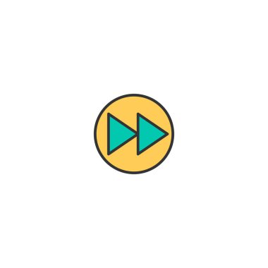 Hızlı ileri simgesi tasarım. Temel simge vektör tasarımı