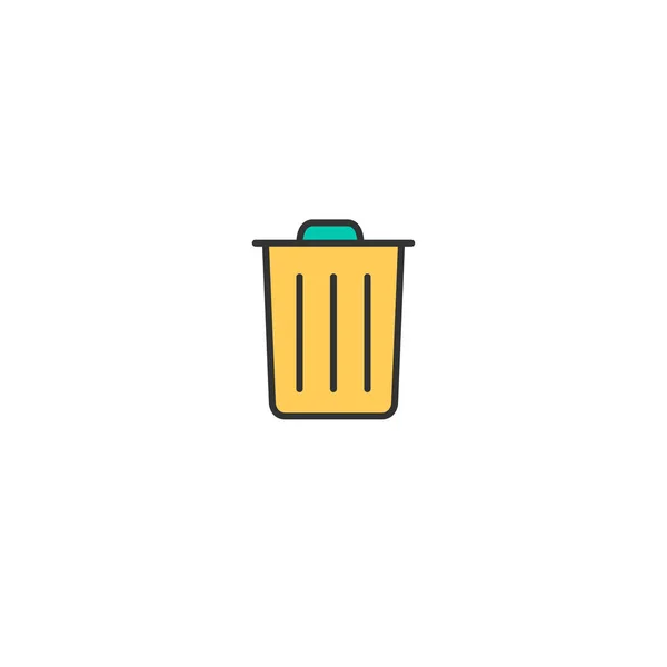 Desenho de ícone de lixo. Desenho de vetor ícone essencial — Vetor de Stock