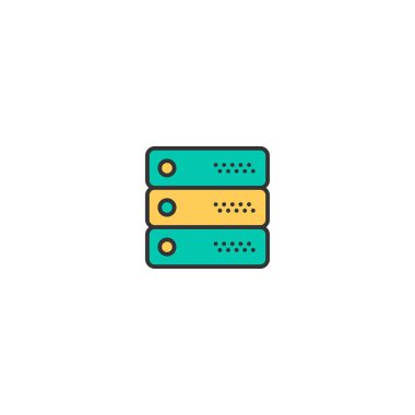 Sunucu simgesi tasarım. Temel simge vektör tasarımı