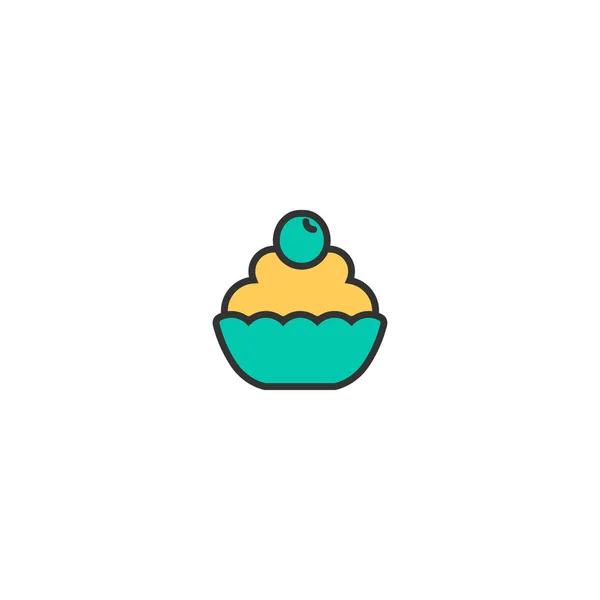 Cupcake ícone design. Desenho de vetor ícone de gastronomia —  Vetores de Stock