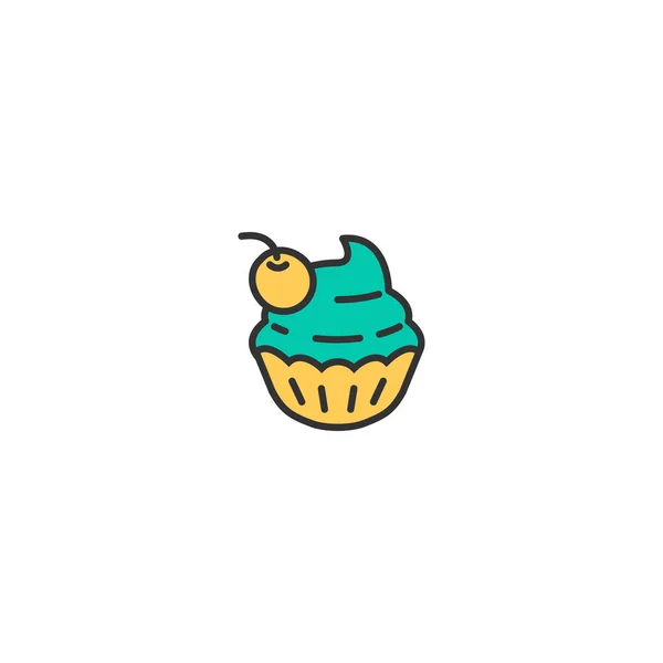 Cupcake ícone design. Desenho de vetor ícone de gastronomia —  Vetores de Stock