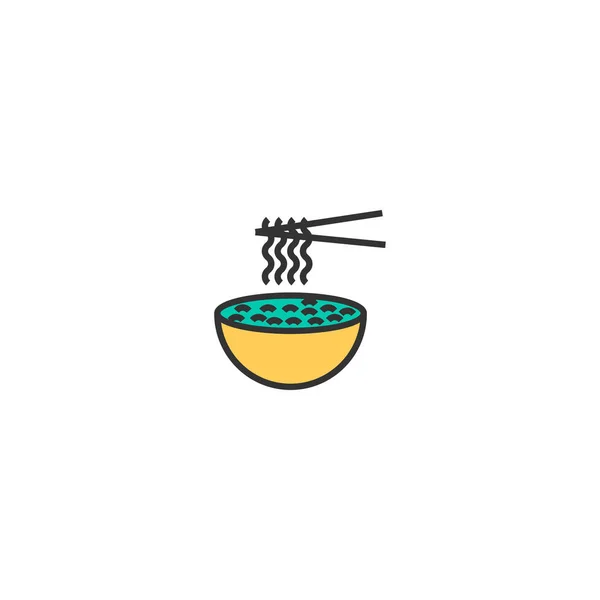 Design de ícone de macarrão. Desenho de vetor ícone de gastronomia —  Vetores de Stock