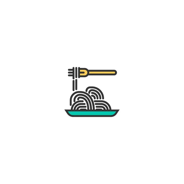 Diseño de iconos de espaguetis. Diseño del vector icono de la gastronomía — Archivo Imágenes Vectoriales