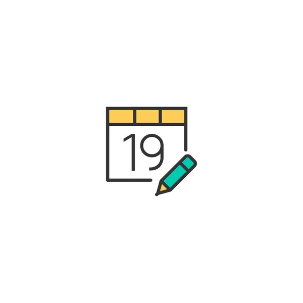 Kalender-Icon-Design. Interaktion Icon Vektor Design — Stockvektor
