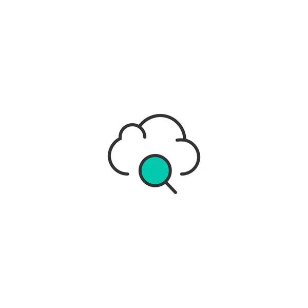 Diseño de iconos de Cloud Computing. Diseño del vector icono de interacción — Archivo Imágenes Vectoriales